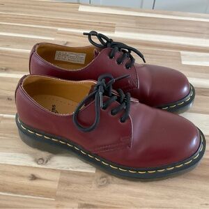 Burgundy red doc marten shoes